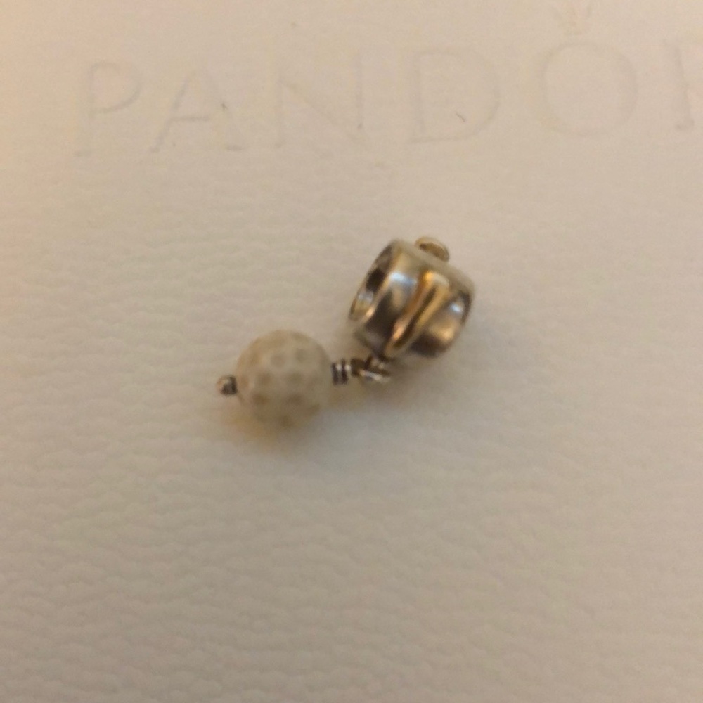 Pandora Retired 14k and Silver Golf Dangle Charm
